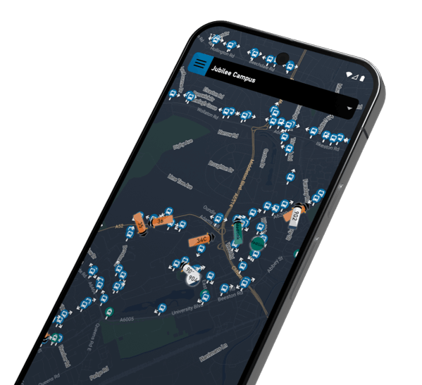 The main app home screen shown in dark theme.